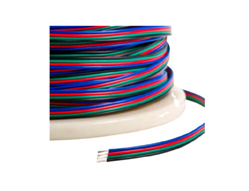 CABLE 4- HILOS PARA TIRA LED RGB /100 MTRS / ROLL